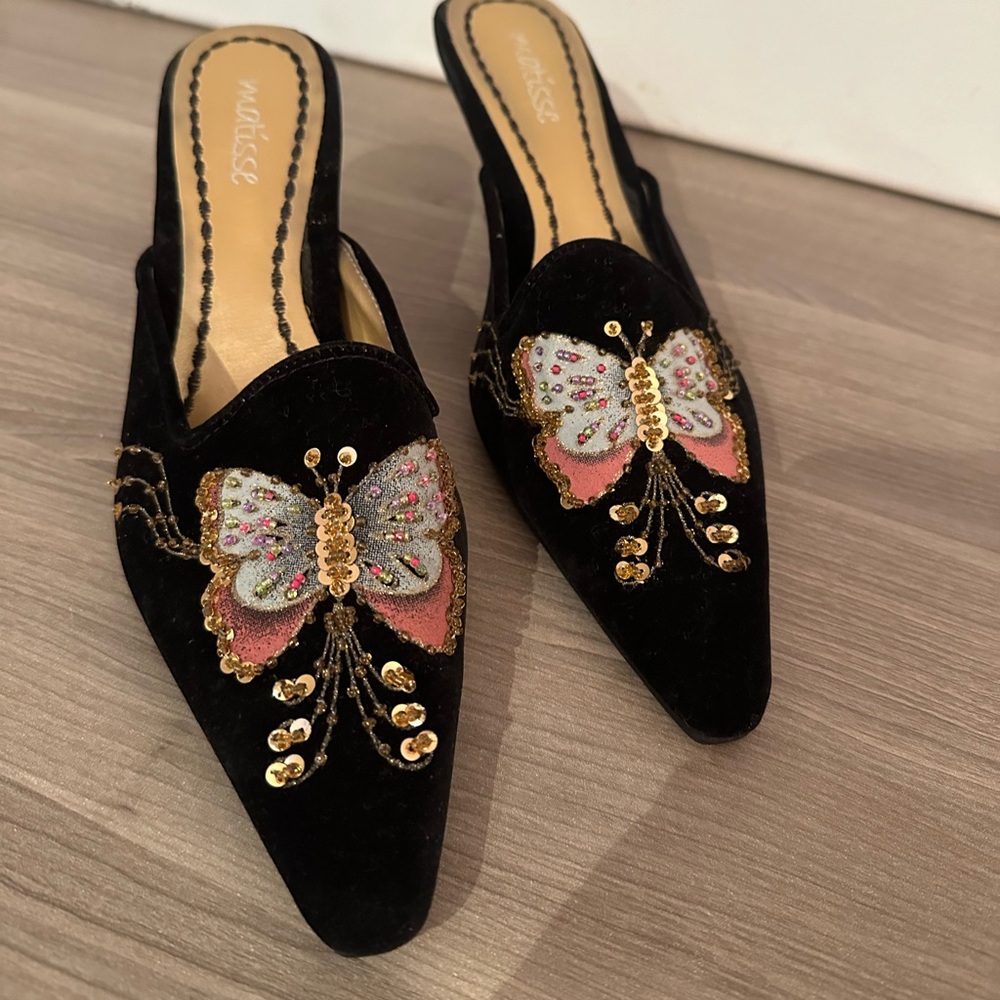Matisse Butterfly pointed toe velvet heels - Vintage